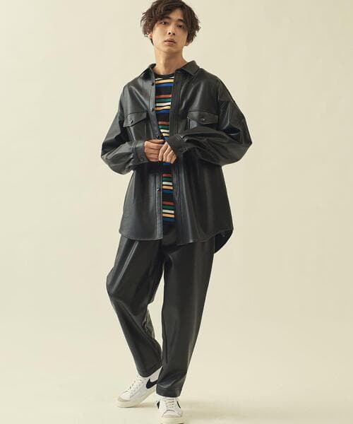 H BEAUTY & YOUTH ディア スキン 鹿革 レザー ジャケット