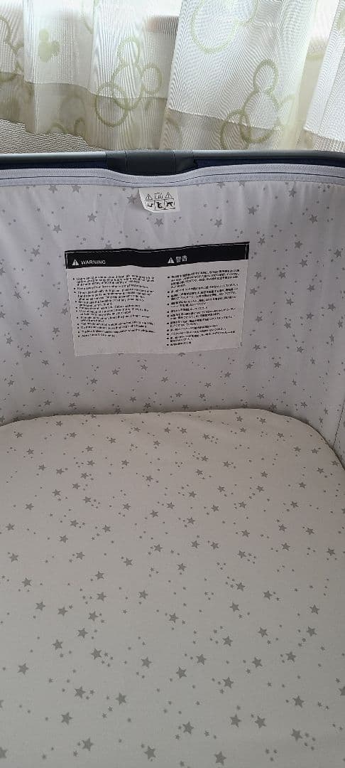 HZDMJ ベビーベッド 折りたたみ　ネイビー コンパクト　美品　出産準備