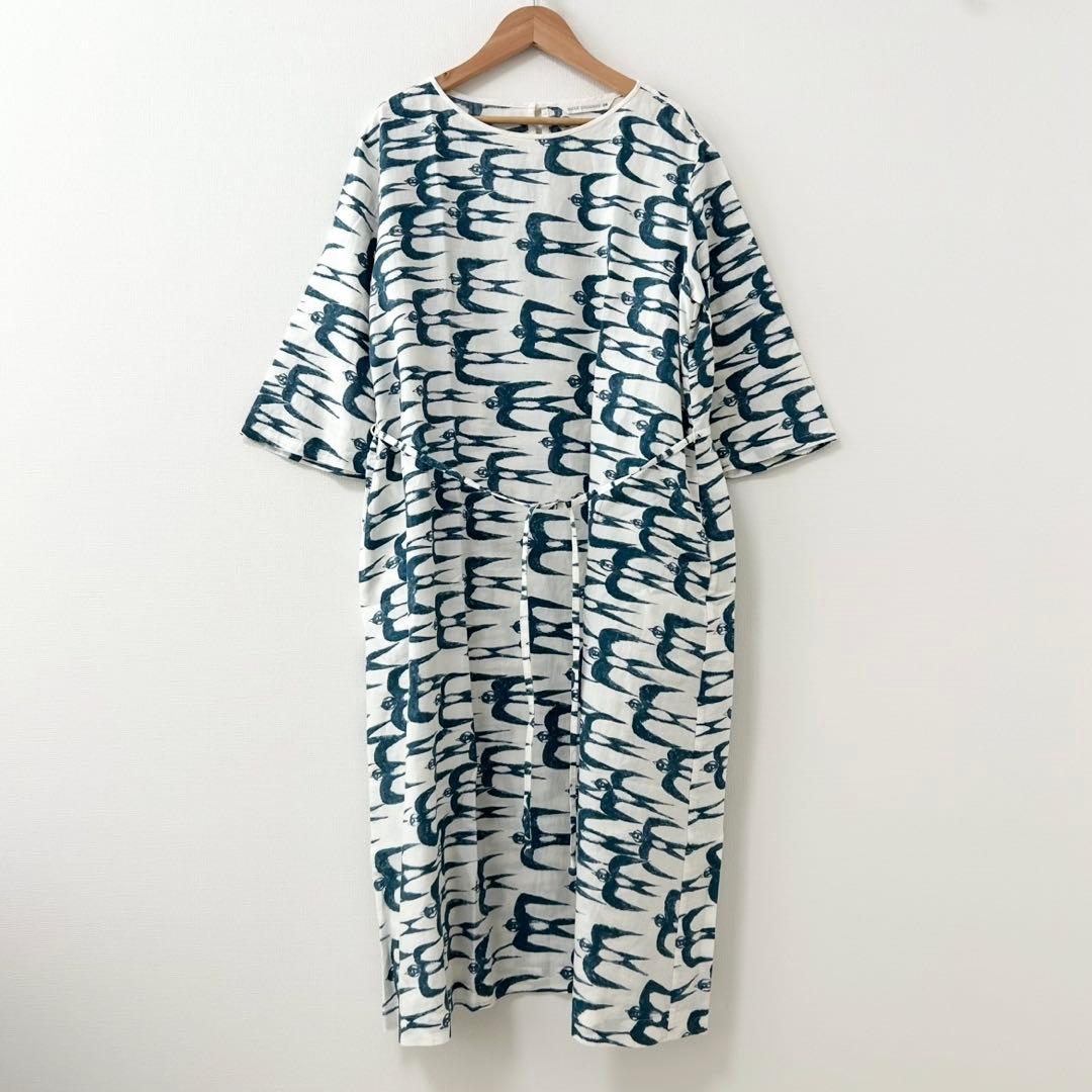美品✨ミナペルホネン hello swallow ワンピース　鳥柄　38