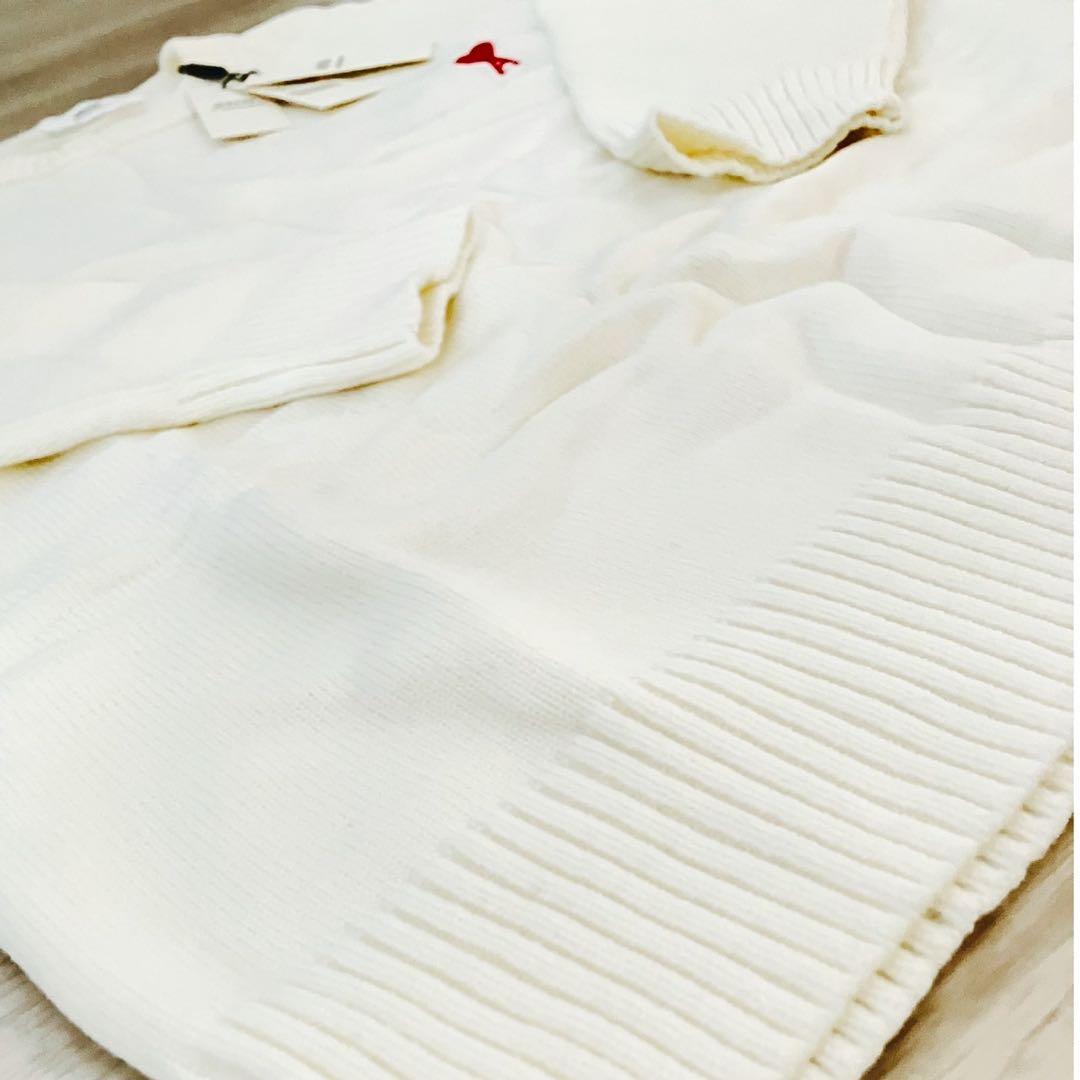 【AmiParis　クルーネックセーター 白 XL】