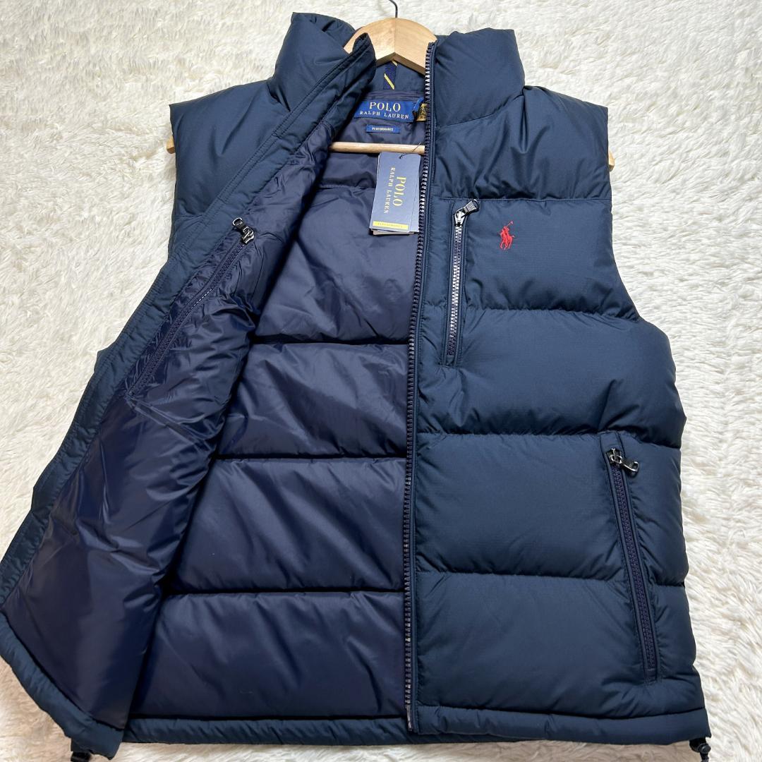 未使用品✨現行 ポロラルフローレン ダウンベスト ポニー刺繍 ネイビー M相当