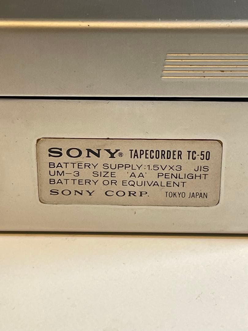 SONY TC-50 アポロ7号採用モデル　ポータブルカセットプレーヤー　ソニー