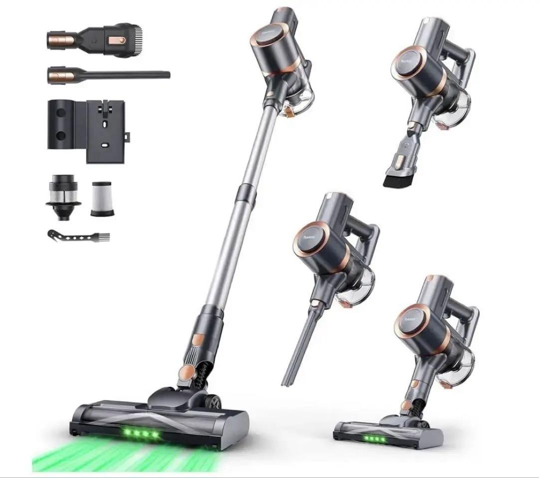 掃除機 コードレス 超強力吸引 LEDライト 置くだけ充電　最軽量 自立式