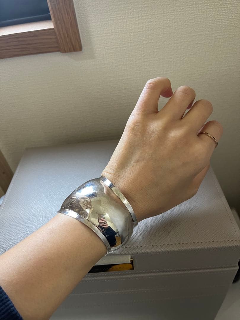 ビンテージ シルバー カフバングル モダンデザインSV925