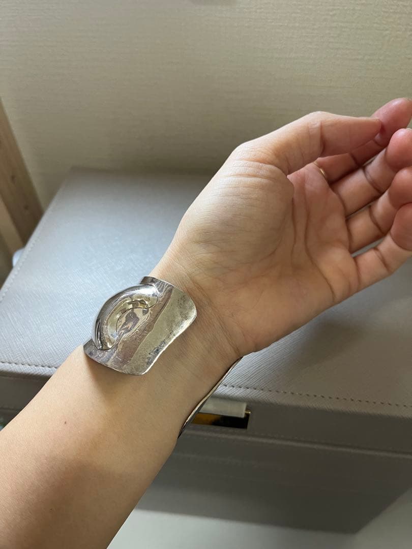 ビンテージ シルバー カフバングル モダンデザインSV925