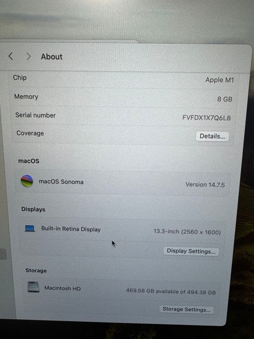 Apple MacBook air M1 8GB+512GB シルバー