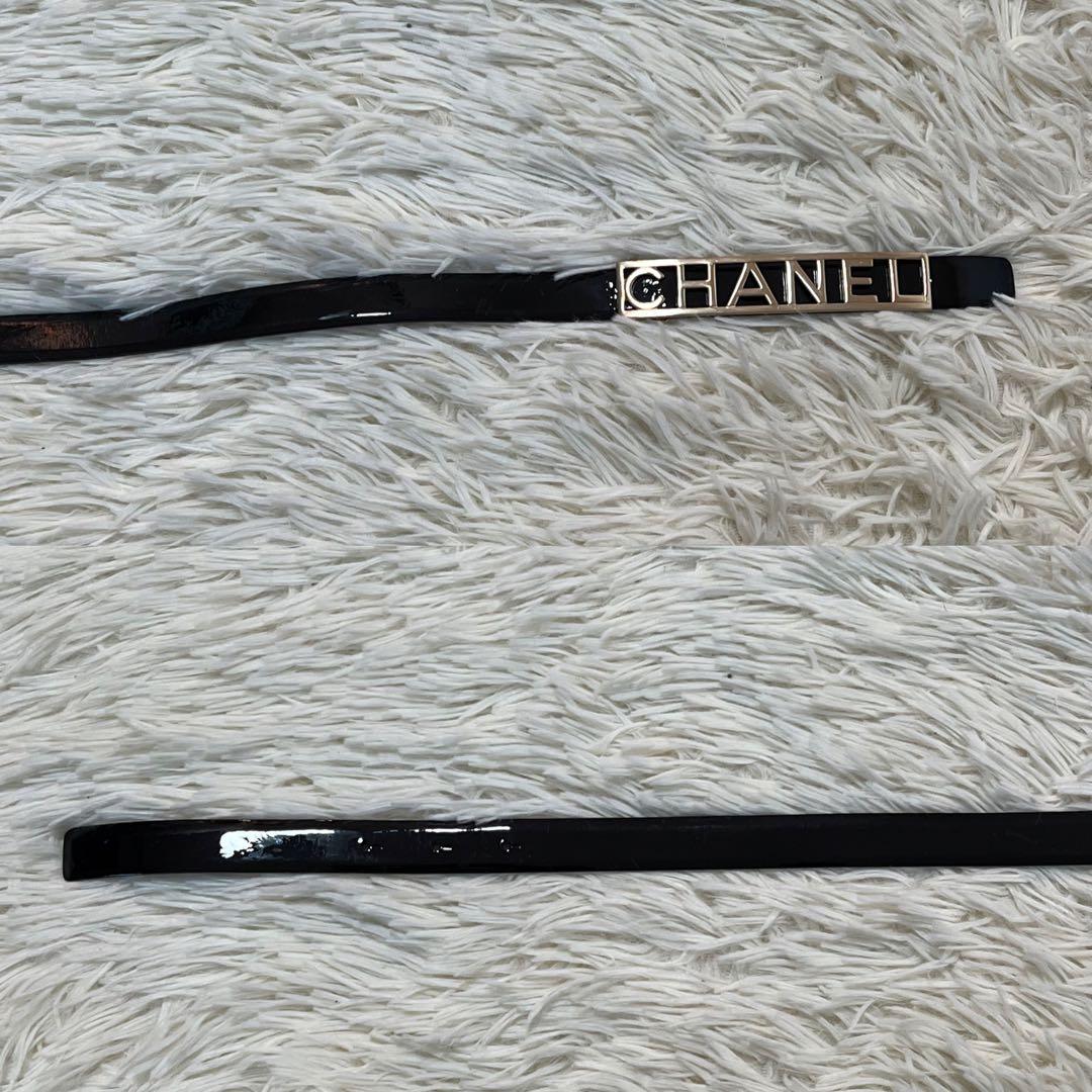 【極美品】シャネル ベルト ブランドロゴ 希少 レア ゴールドロゴ 75/30
