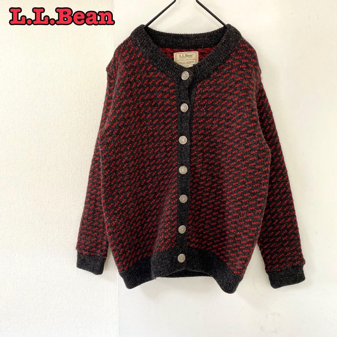 L.L.Bean エルエルビーン　カーディガン　バーズアイ　ノルウェー製