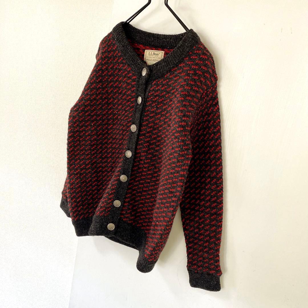 L.L.Bean エルエルビーン　カーディガン　バーズアイ　ノルウェー製