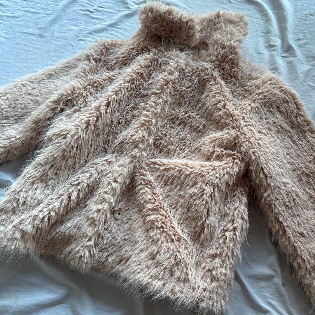 muguet volume fake fur coat ピンク