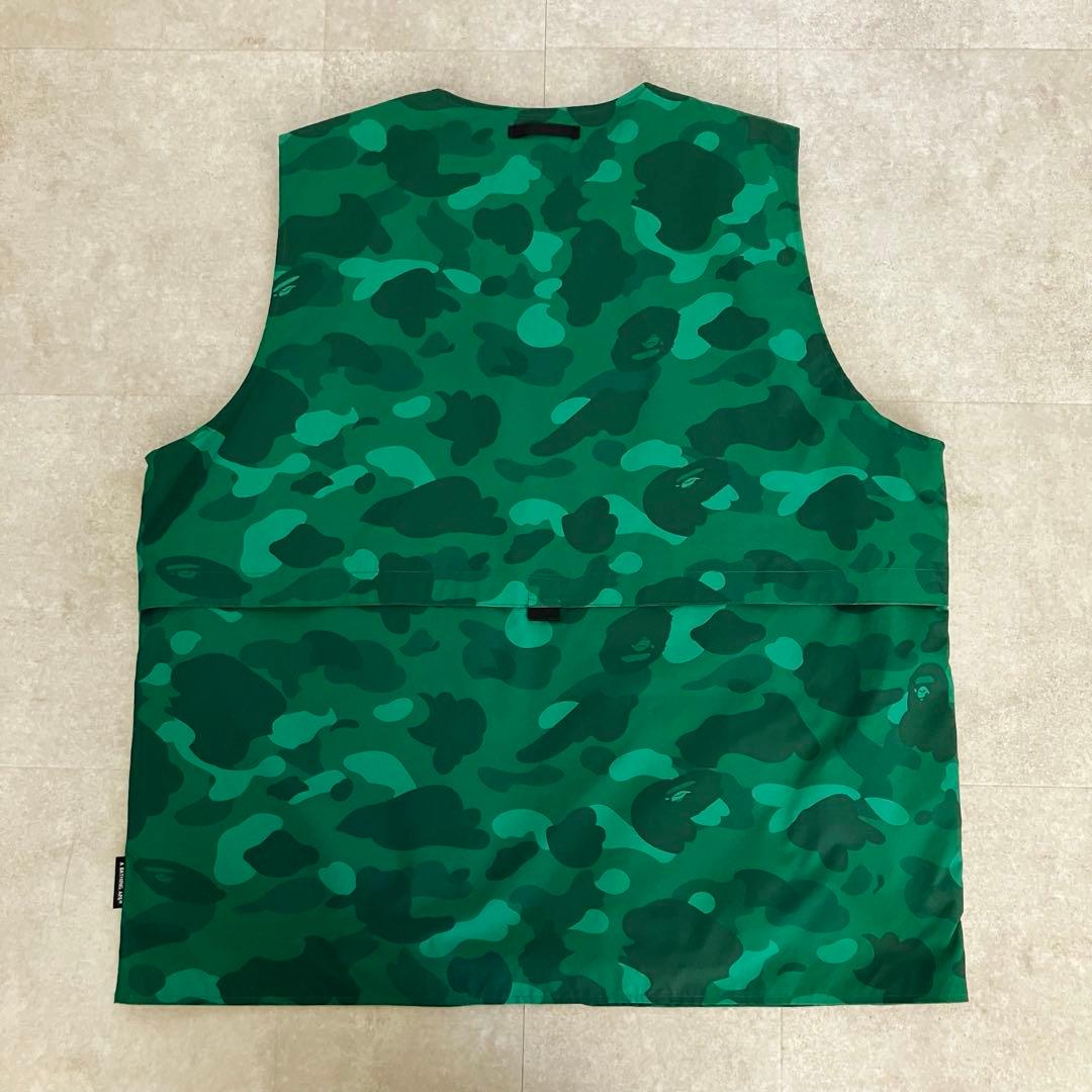 レア品 A Bathing Ape エイプ グリーンカモ ベスト/迷彩/2XL