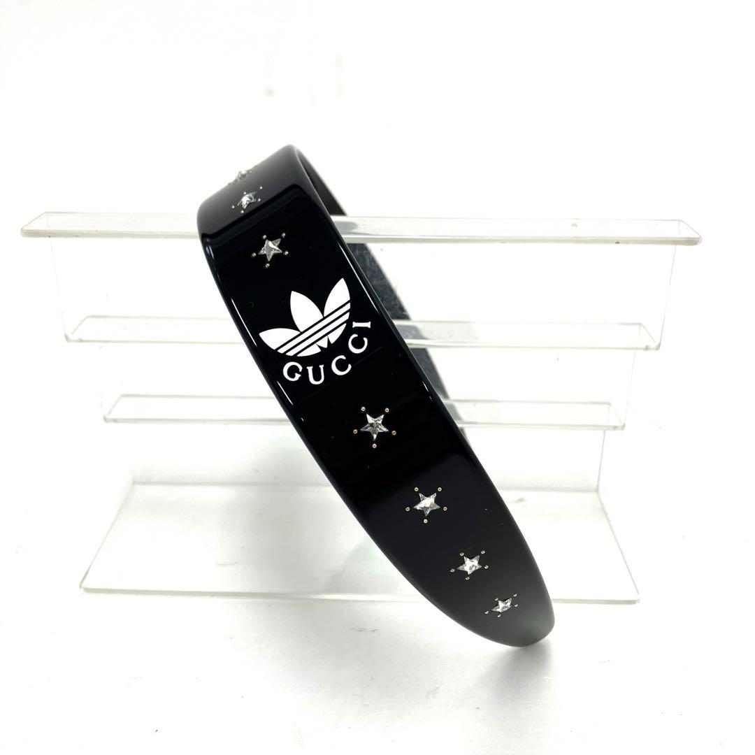 大人気☆グッチ☆アディダス☆コラボ☆カチューシャ☆スター☆ラインストーン☆黒！