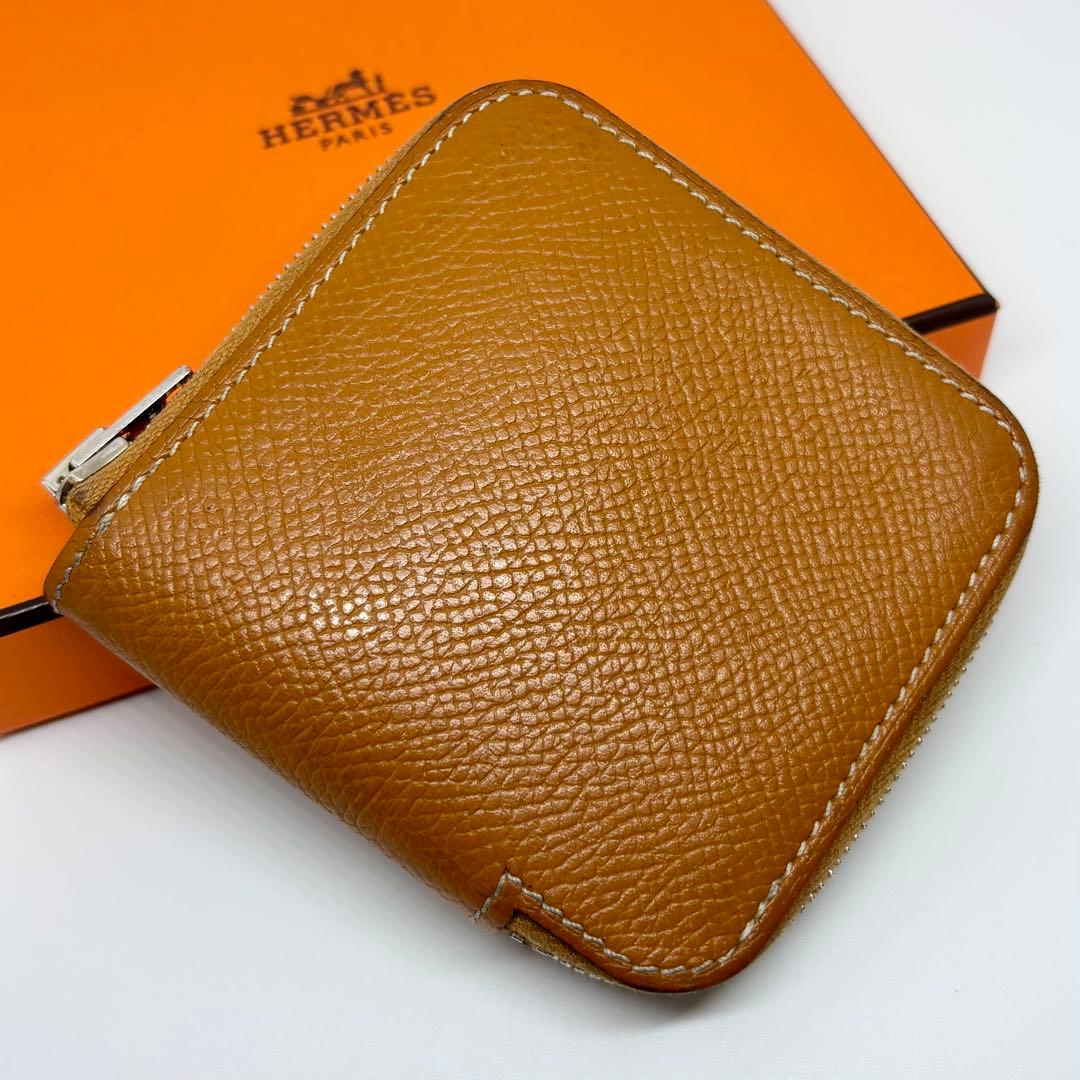 【エルメス】HERMES シルクイン ケース 小銭入れ レザー ブラウン