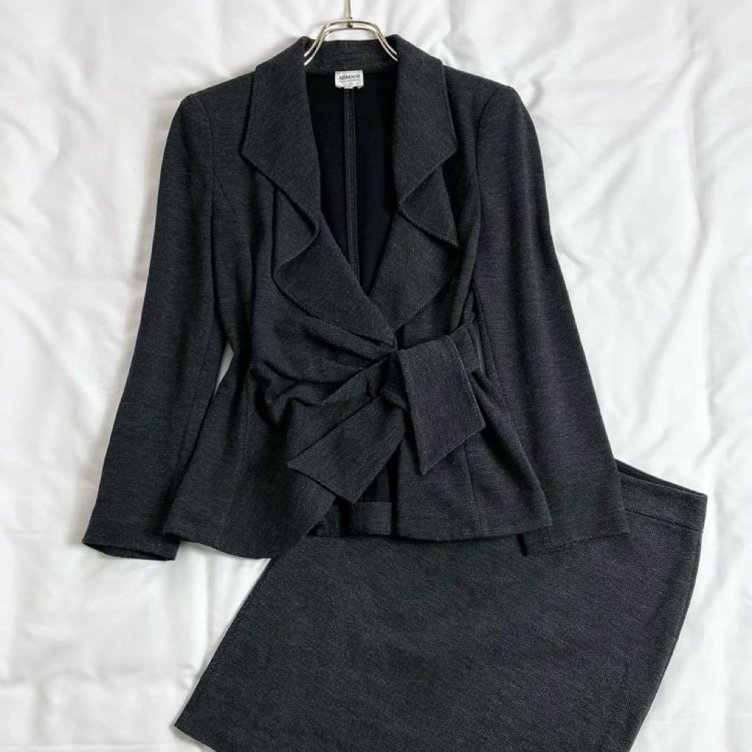 美品　アルマーニコレツィオーニ　ヘリンボーン　デザインリボン　セット　40