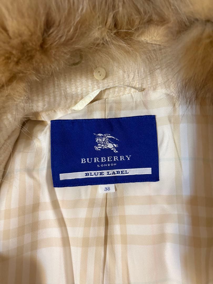 BURBERRY BLUE LABEL ファー付きコート 38