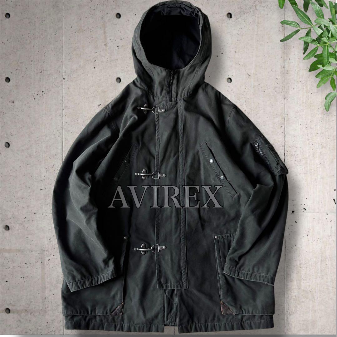 激渋✨AVIREX ファイヤーマンジャケット ミリタリー チャコールカーキ XL