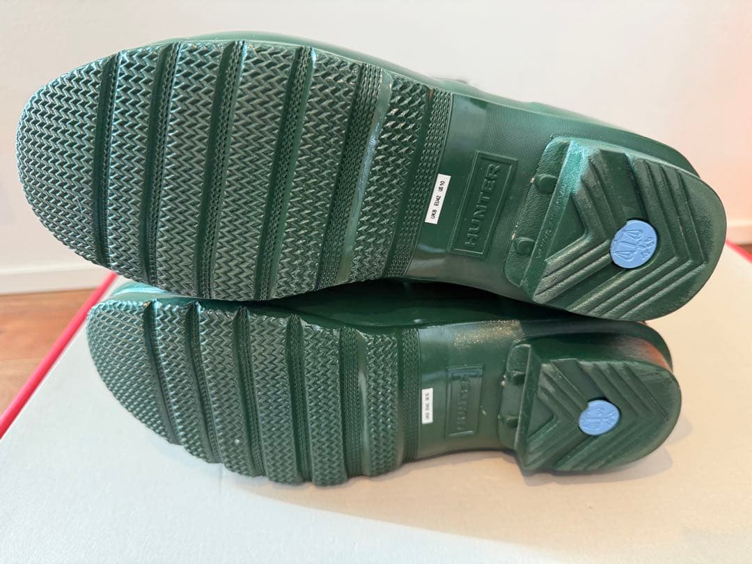 (げんこつ )超レア HUNTER レインブーツ グロスグリーン UK8