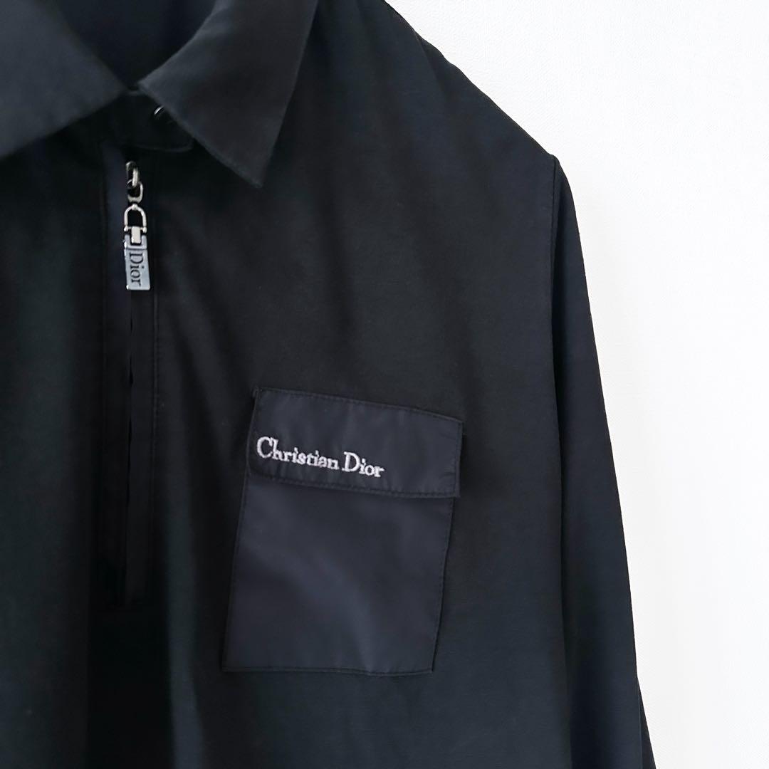 クリスチャンディオール / ポロ ジャケット 黒 胸ロゴ イタリア製 ビンテージ