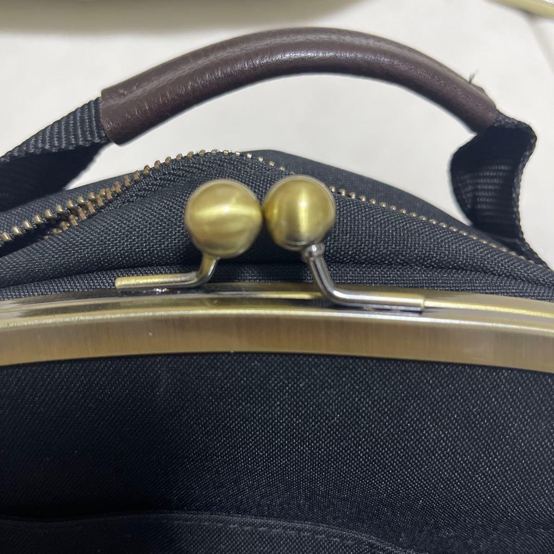 AYANOKOJI がま口ポシェット型ボディーバック　黒　バック