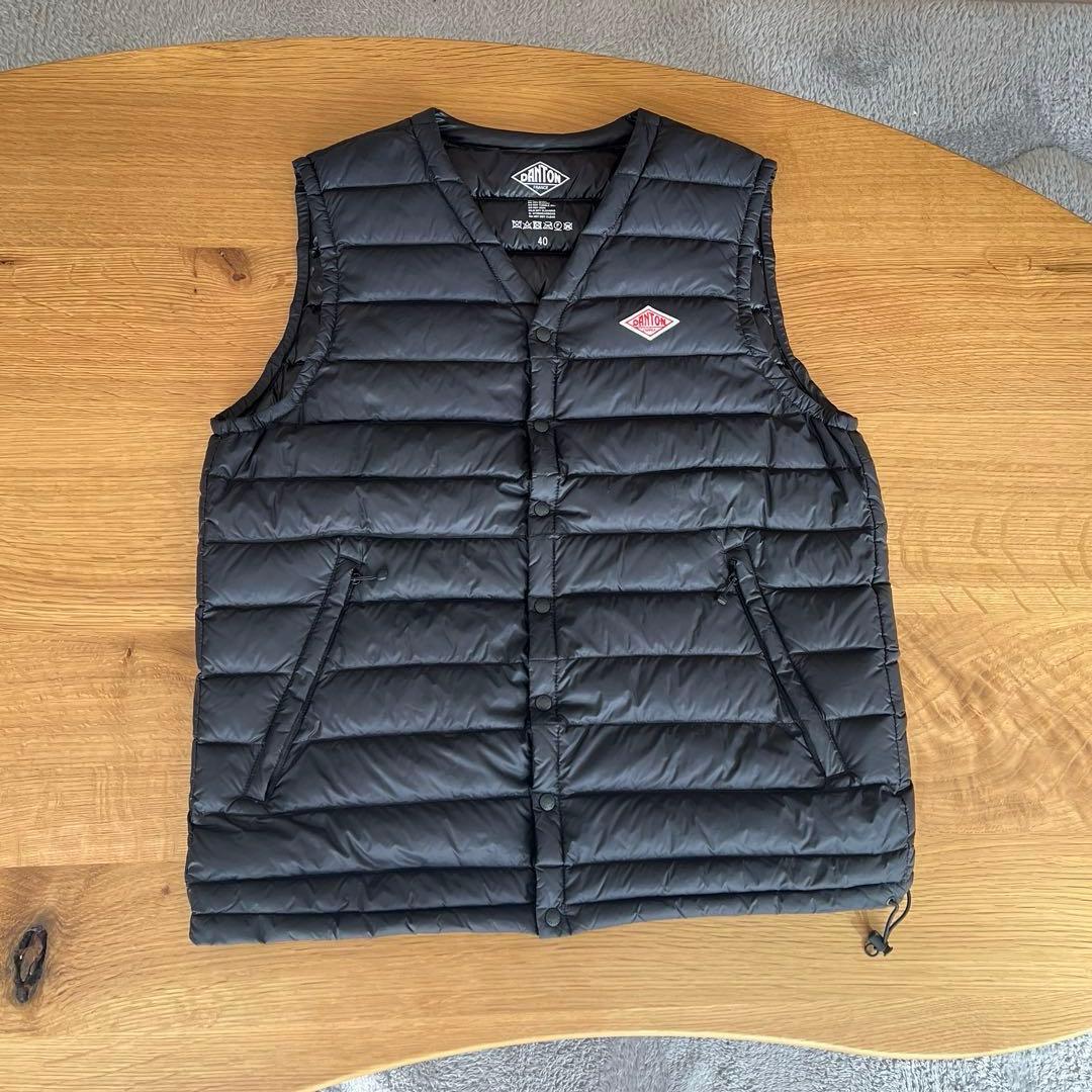 DANTON ブラック ダウンベスト サイズ40