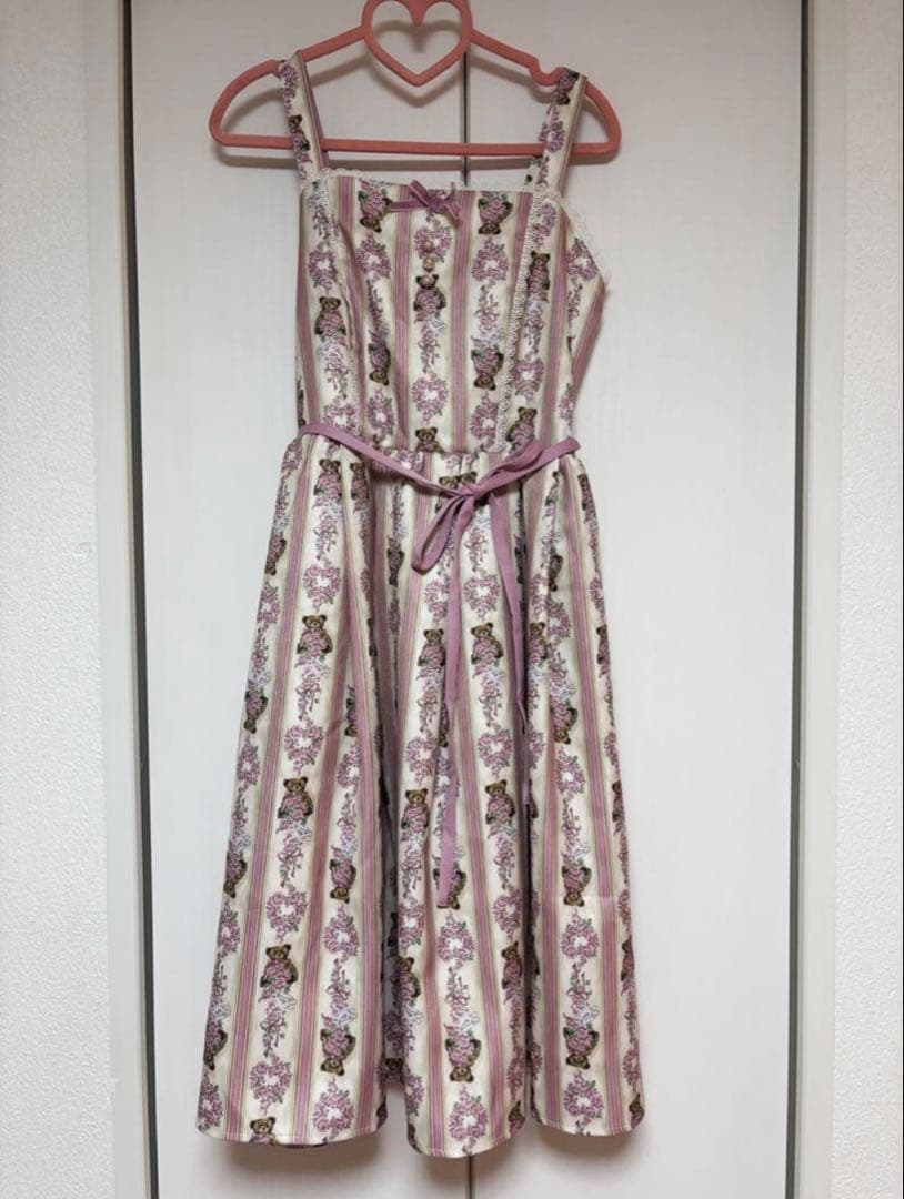 Axes femme kawaii RosyBear柄ワンピース ピンク