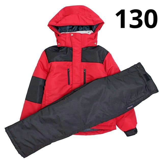 新品 スキーウェア 上下セット 子供 キッズ ジュニア 男の子 レッド 130