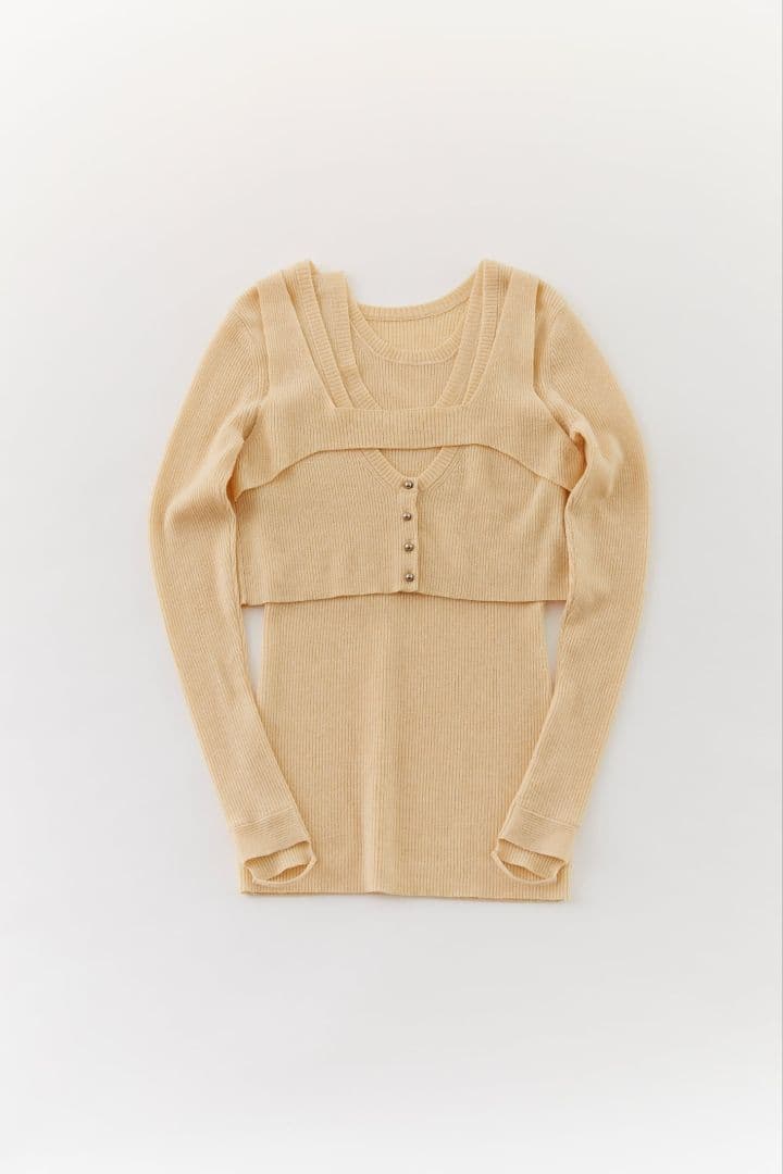 トップス a ccordion LAYERED TOPS SET cream