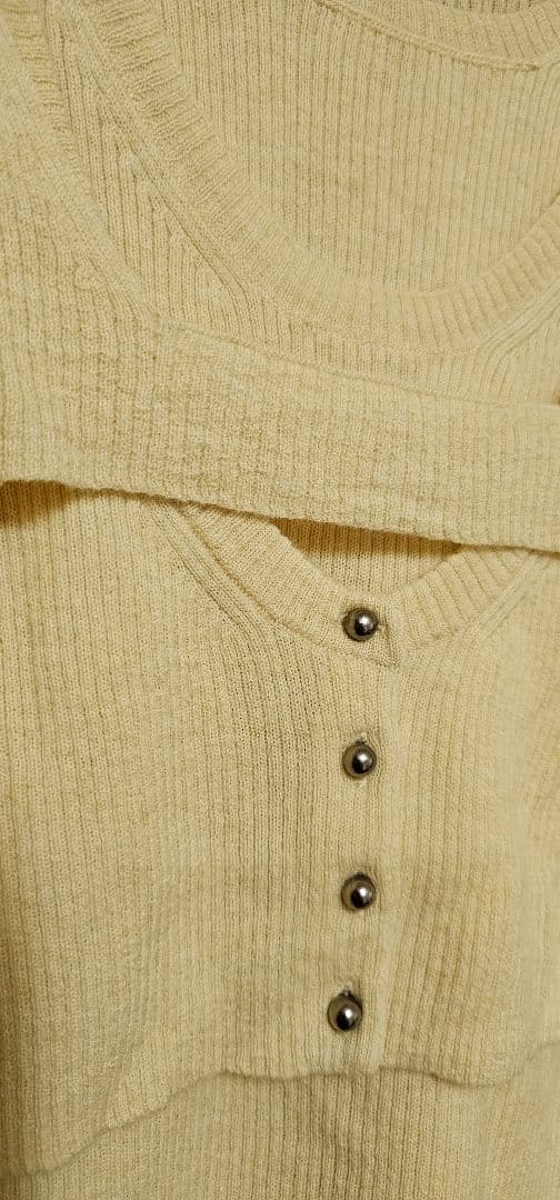 トップス a ccordion LAYERED TOPS SET cream