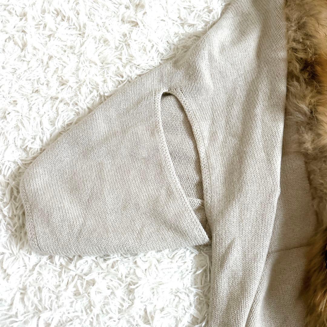 美品⁂ファルコネーリ⁂ニットポンチョ　ケープ　カシミヤ100% ラクーンファー