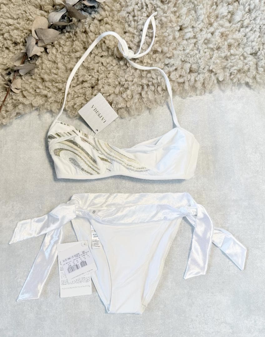 La Perla　ラペルラ　高級ビキニ上下セット　スパンコール刺繍未使用タグ付き