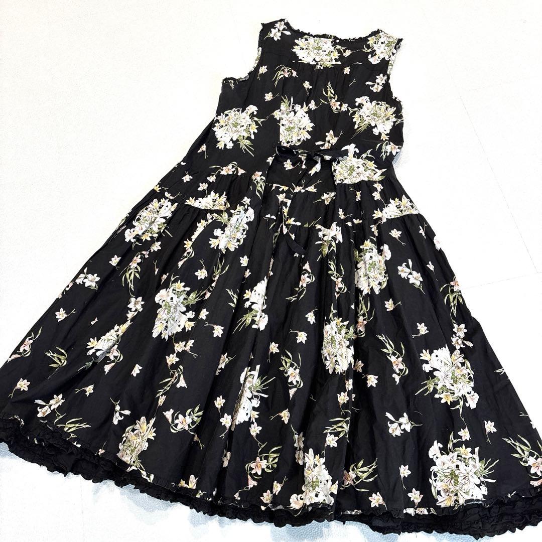 【極美品/21年モデル】ピンクハウス　ロングワンピース　リリー　フリル　リボン