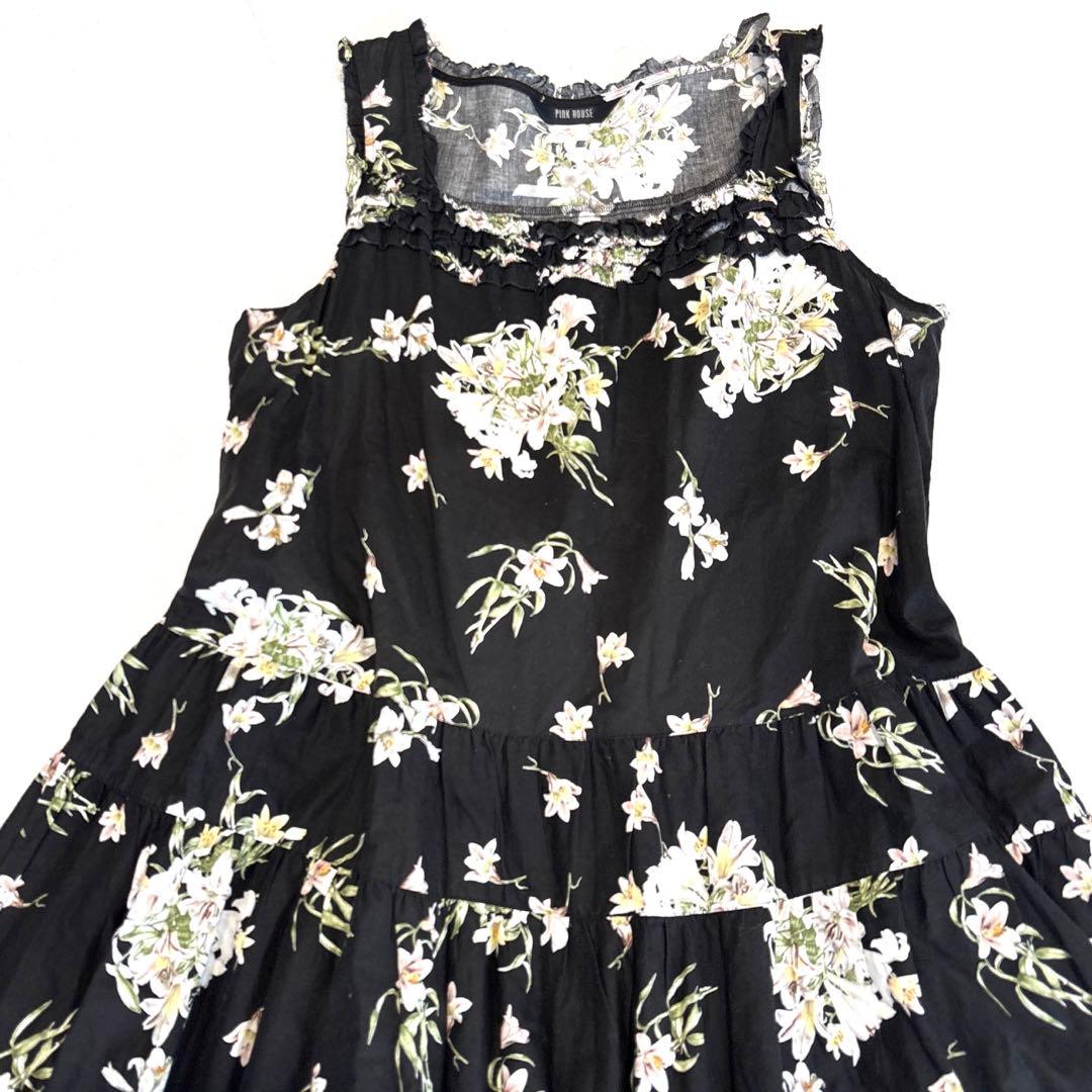 【極美品/21年モデル】ピンクハウス　ロングワンピース　リリー　フリル　リボン