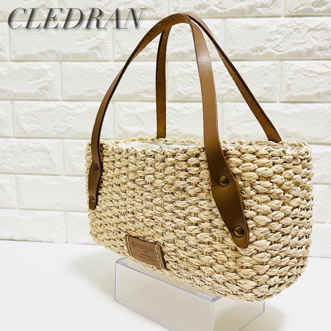 【完売品】クレドラン かごバッグ ボックス型 ファスナー 帆布 異素材ミックス