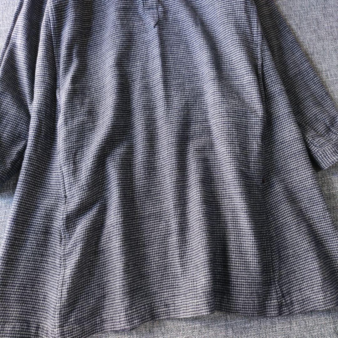 45R　フランネルシャツチュニック　フレアシルエット　千鳥格子　ゆったり　日本製