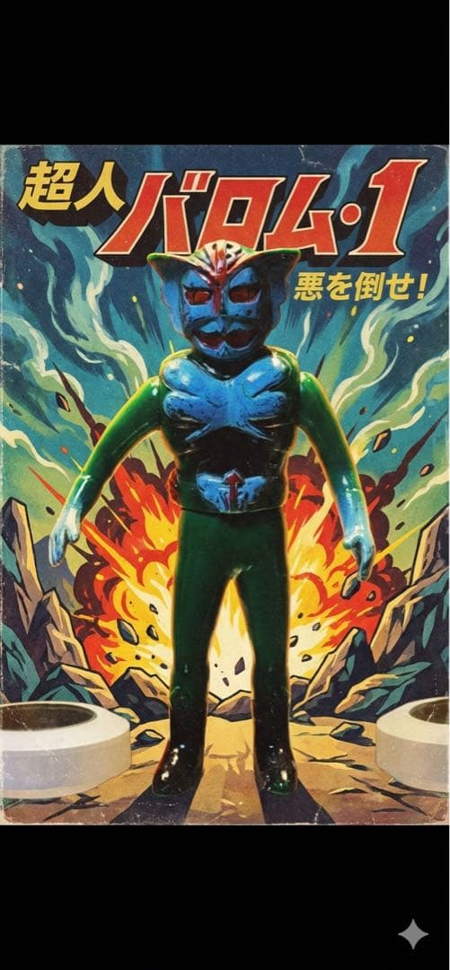 【希少】ポピー 超人バロム・ワン　 ソフビ 当時物