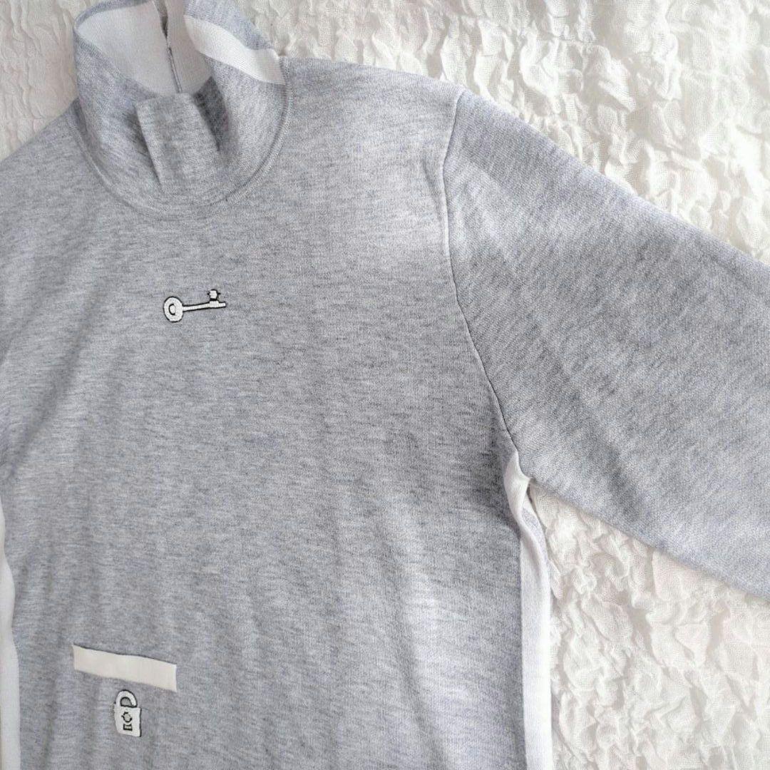 ピッコーネローマ ニット チュニック カットソー ハイネック グレー L 長袖