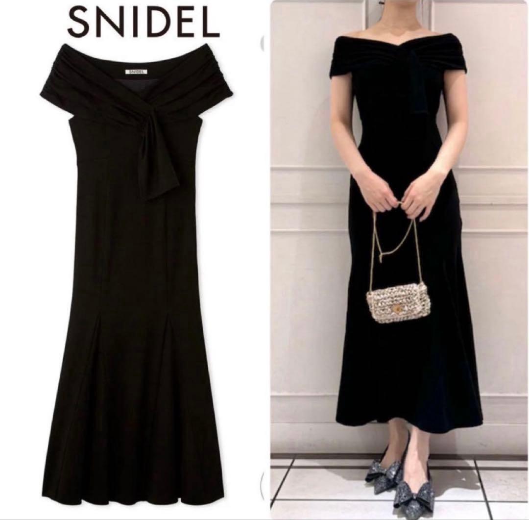 リボンモチーフドレス SNIDEL スナイデル ワンピース・ドレス、マーメイド