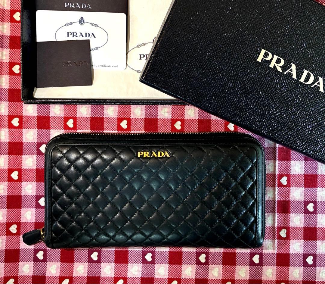⭐︎PRADA⭐︎ プラダ　キルティング　長財布　ラウンドファスナー　箱付き