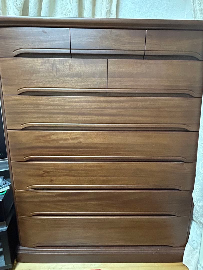 【最終値下げ】木製ブラウンチェスト タンス 7段　 縦132横105奥行45cm