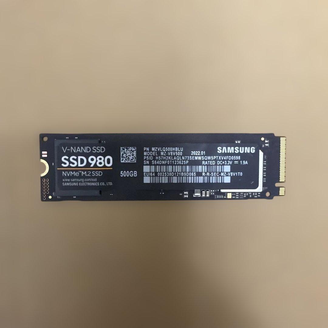 Samsung SSD 980 500GB NVMe M.2[使用時間81時間]