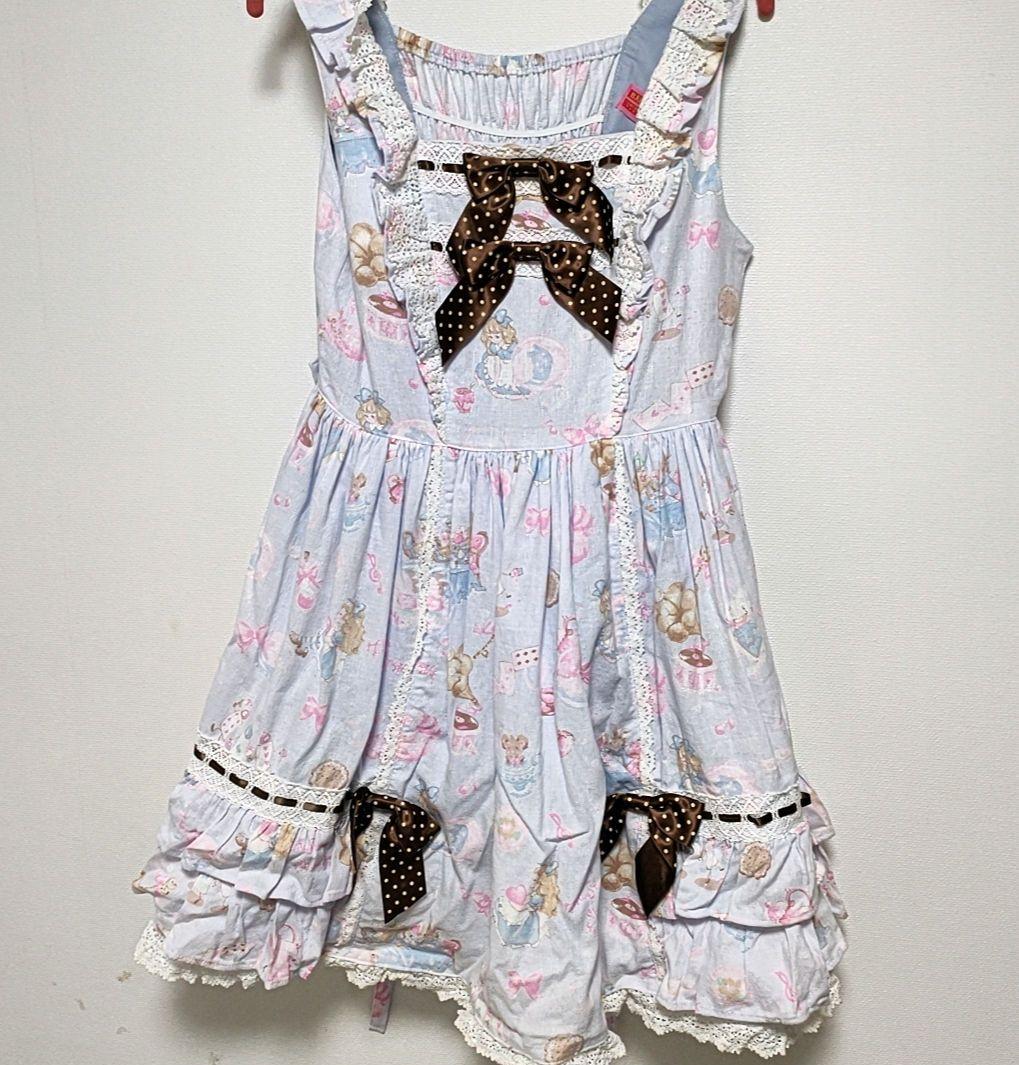 ベイビーザスターズシャインブライト アリス柄 JSK サックス 水色 ロリータ