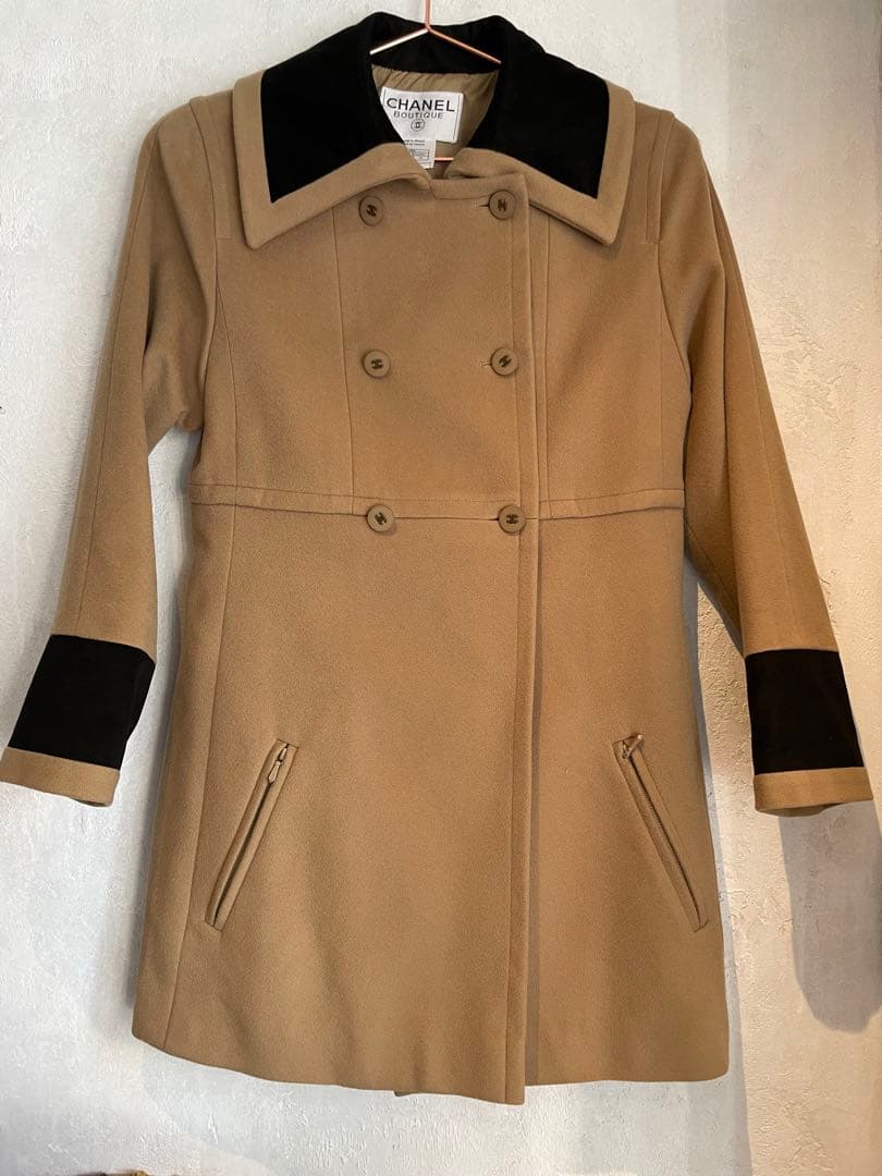 【新品未使用】CHANEL テーラードジャケット　コート　ベージュ　裏地シルク
