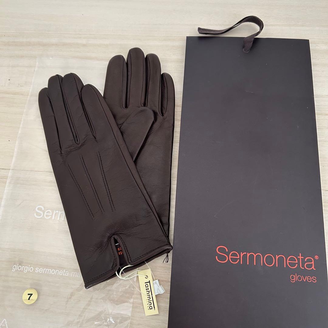 Sermoneta☆彡セルモネータ　手袋　ダークブラウン　サイズ7