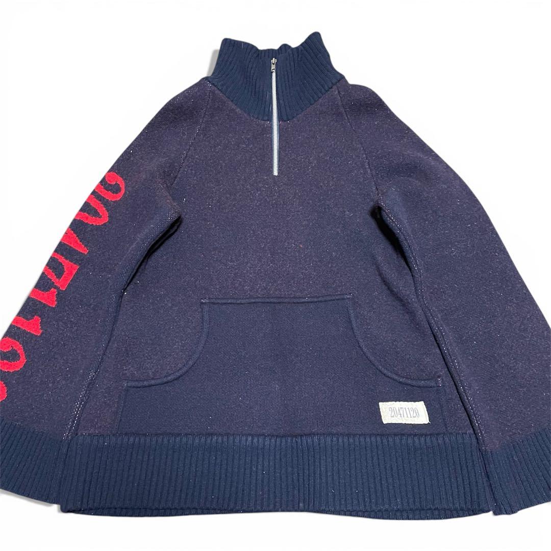20471120/ハーフジップニット/M/日本製/ヒョーマ/90s 裏原/袖ロゴ