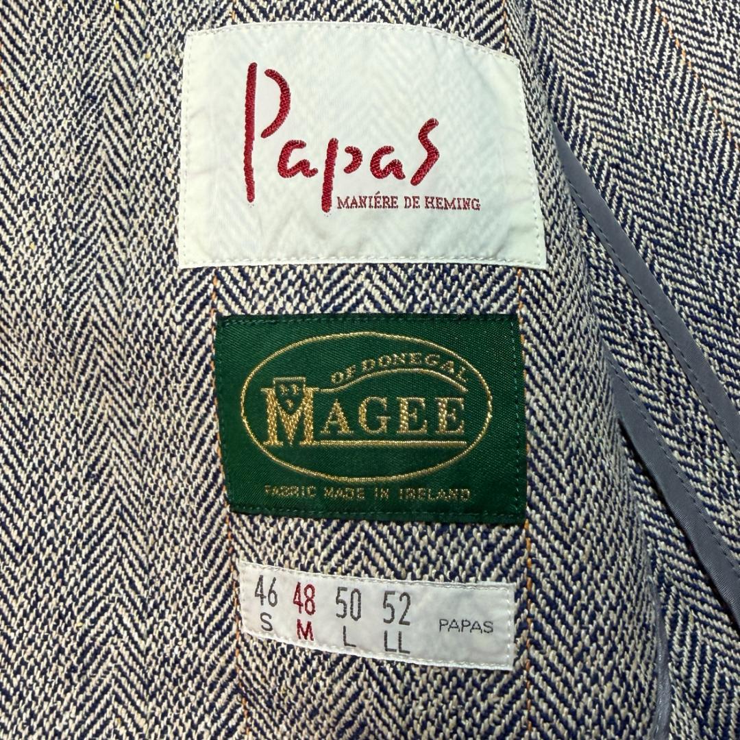 3809 美品 XL相当 パパス × メイジー テーラードジャケット シルク