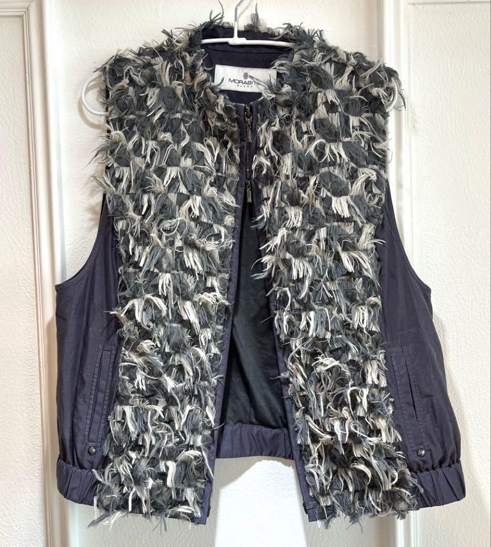 【モラビト】ダブルジッパーウェスト丈のおしゃれなデザインベスト