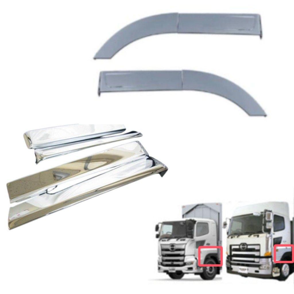 即納 メッキフェンダーアッパーパネル+フェンダーカバー2分割 左右セット 日野