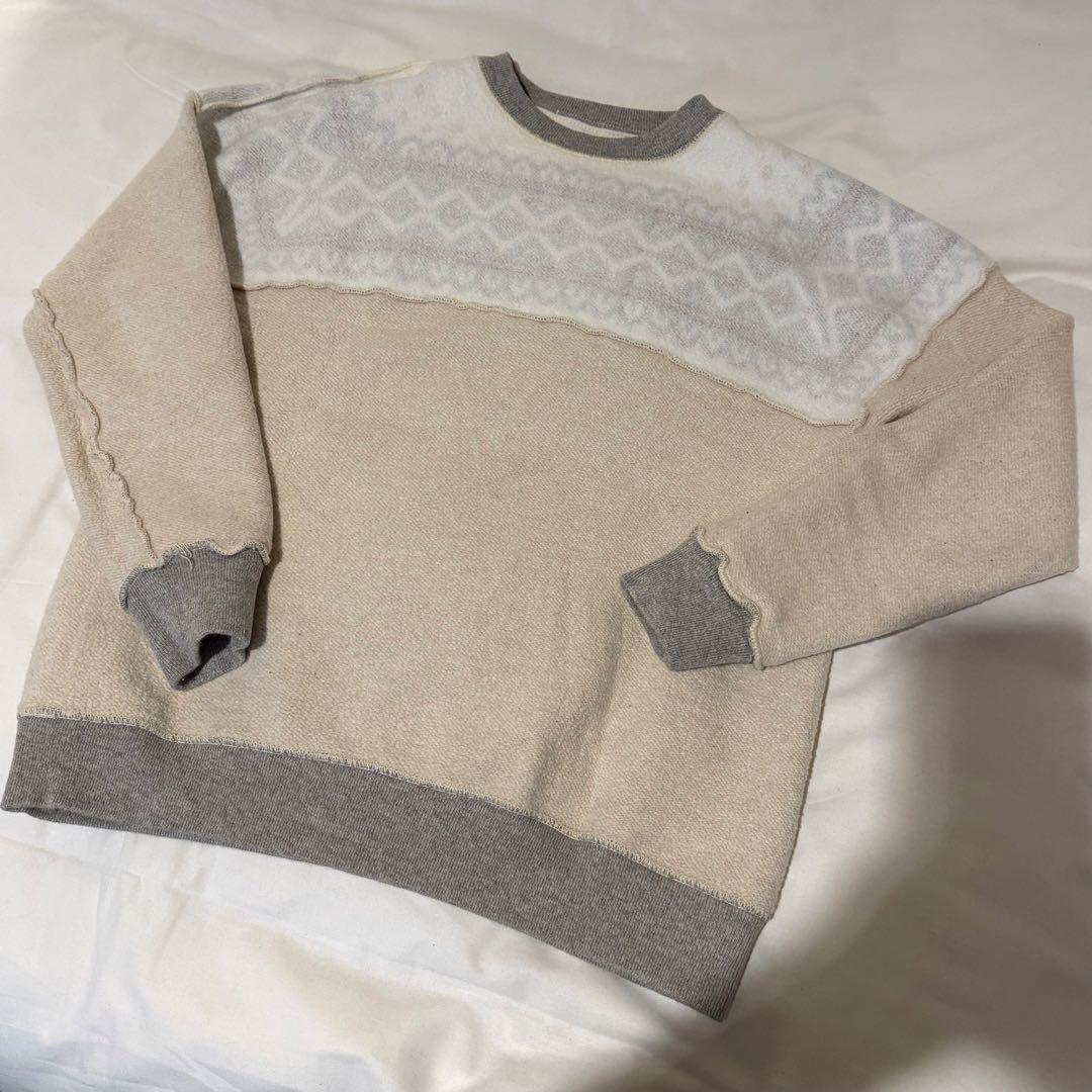 ウエアハウス 雪柄スウェット グレー サイズ38 Warehouse