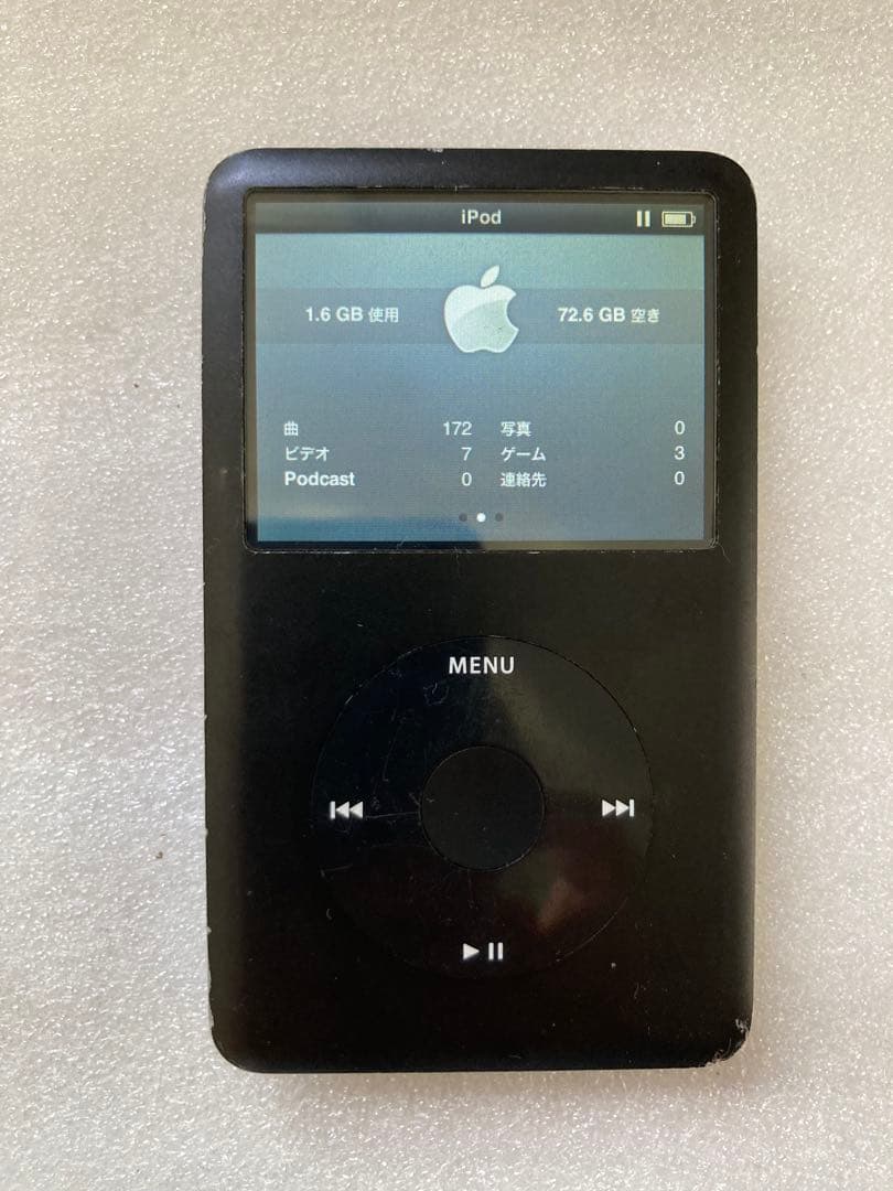 iPod classic 80GB 動作確認済み　バッテリー元気　真っ黒モデル