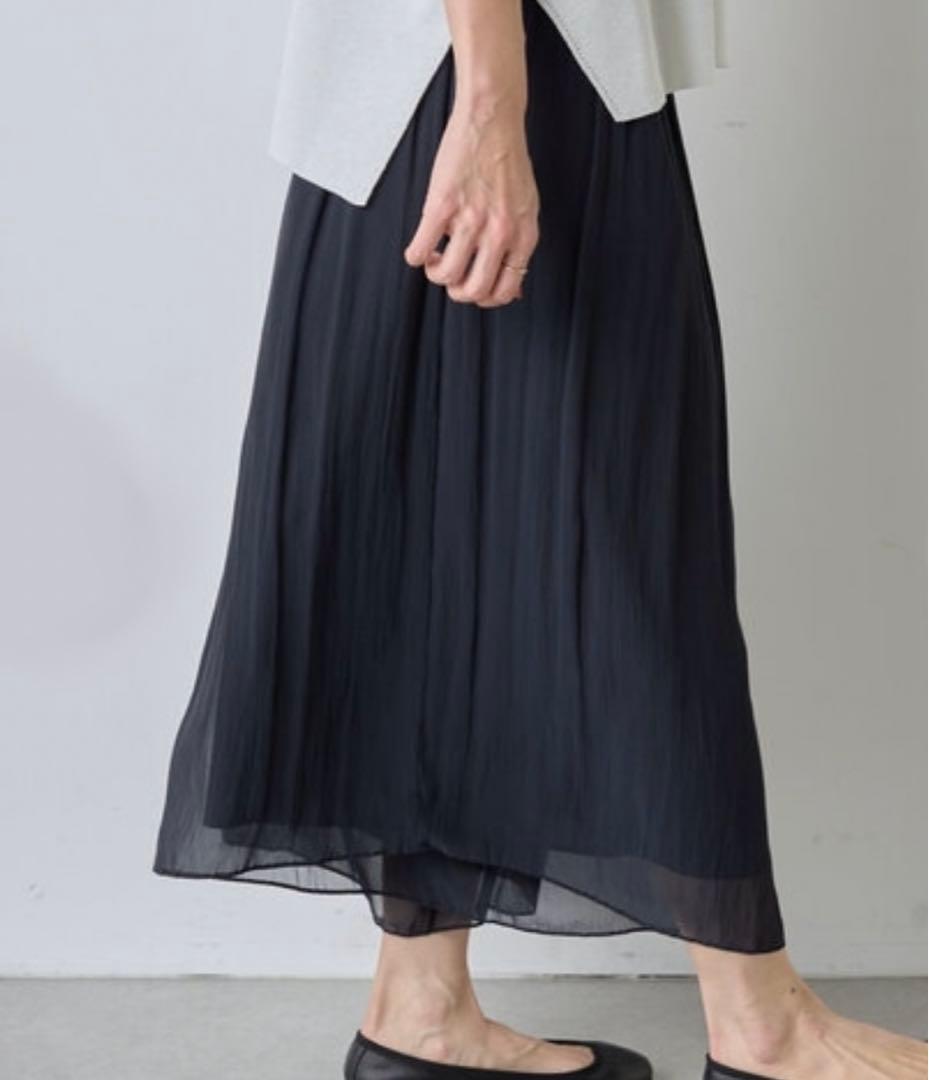 BEARDSLEYシワシフォンギャザーパンツ✳︎ブラック✳︎大きいサイズ✳︎新品タグ付